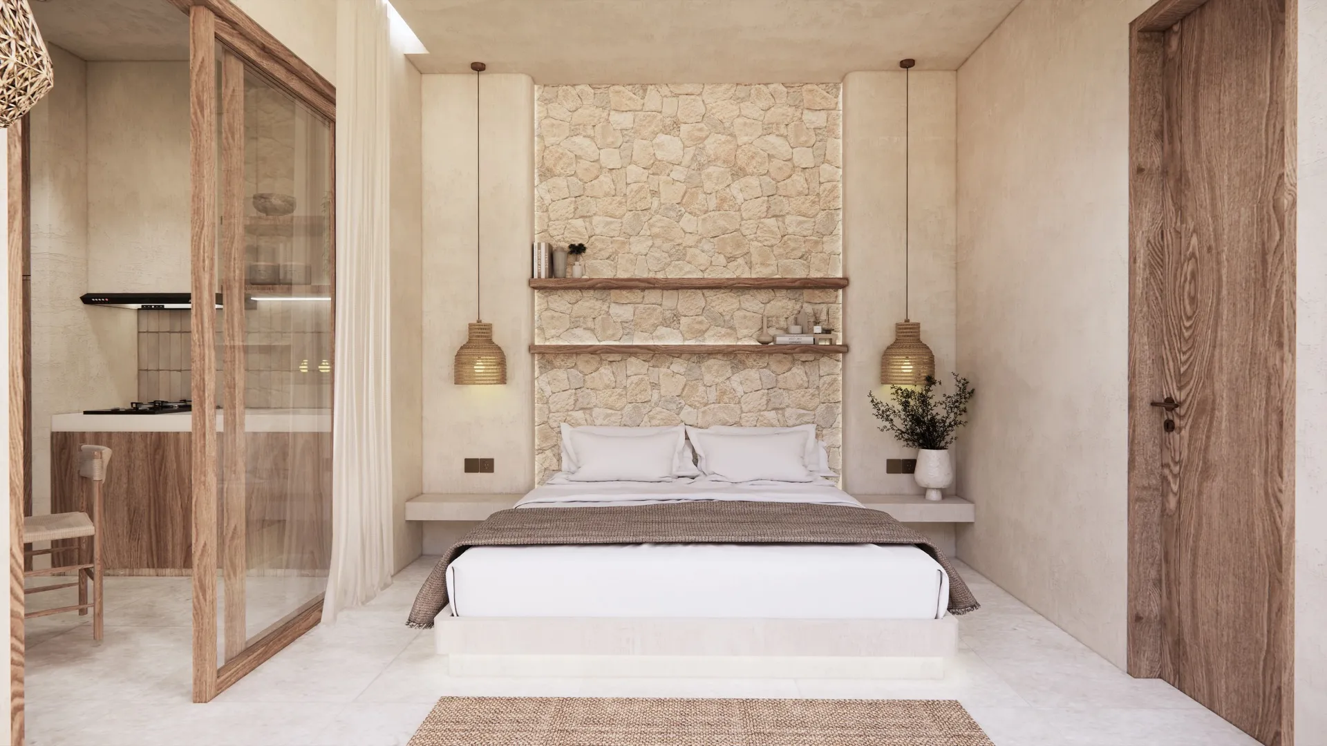 Single villa living and bedroom